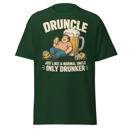 Druncle Funny Drunk Uncle T-Shirt Graphic Tee - Forest Green - TeeRipple
