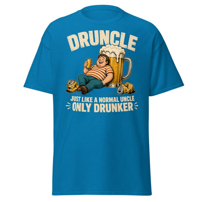 Druncle Funny Drunk Uncle T-Shirt Graphic Tee - Sapphire - TeeRipple