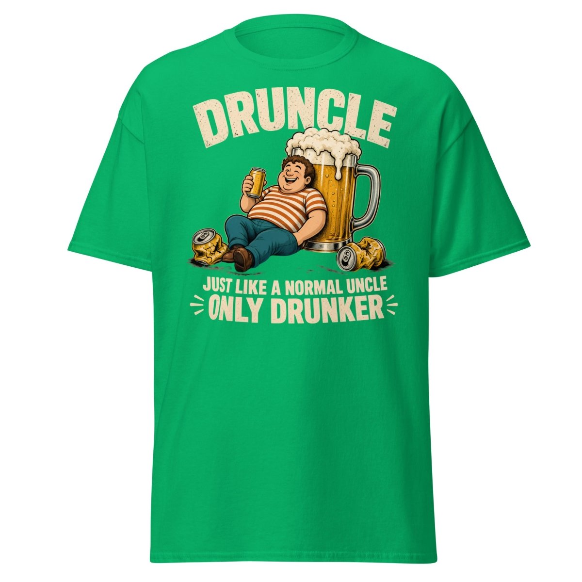 Druncle Funny Drunk Uncle T-Shirt Graphic Tee - Irish Green - TeeRipple