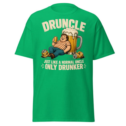 Druncle Funny Drunk Uncle T-Shirt Graphic Tee - Irish Green - TeeRipple