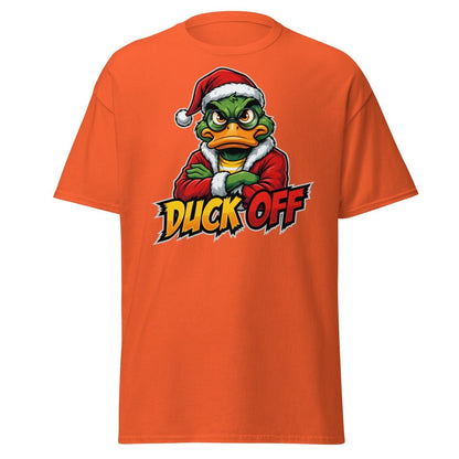 Duck Off Grumpy Santa Duck T-Shirt – Funny Christmas Tee - Orange - TeeRipple