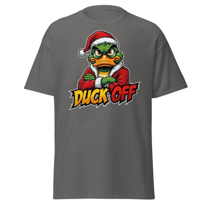 Duck Off Grumpy Santa Duck T-Shirt – Funny Christmas Tee - Charcoal - TeeRipple