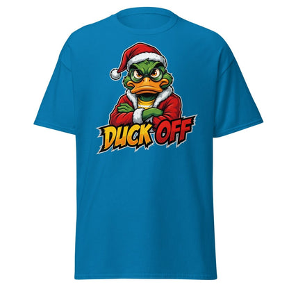 Duck Off Grumpy Santa Duck T-Shirt – Funny Christmas Tee - Sapphire - TeeRipple