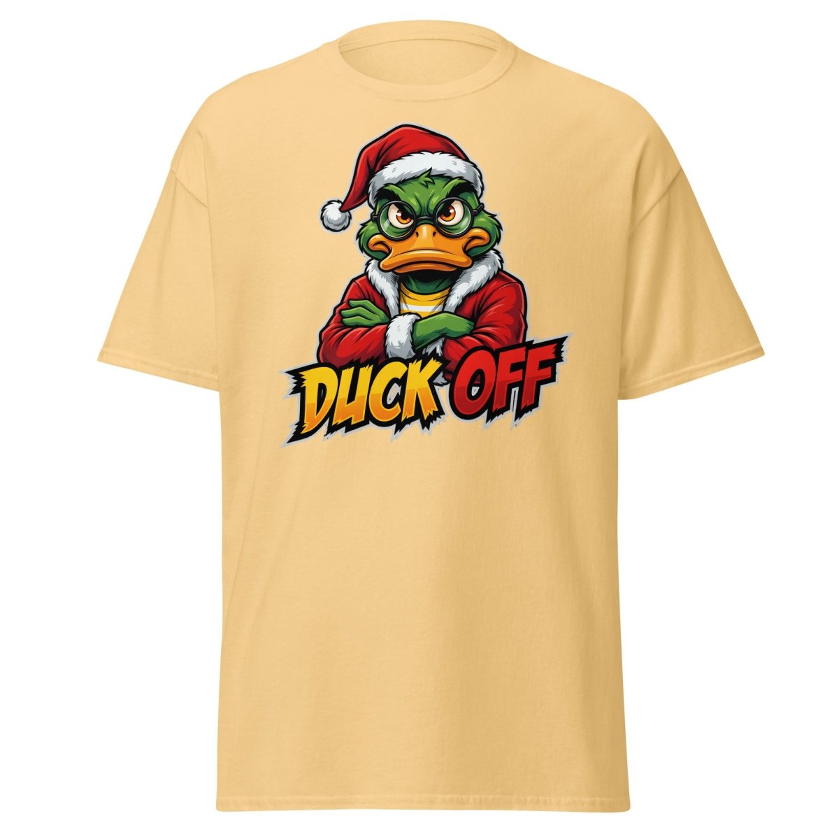 Duck Off Grumpy Santa Duck T-Shirt – Funny Christmas Tee - Yellow Haze - TeeRipple