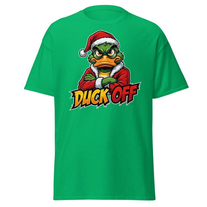 Duck Off Grumpy Santa Duck T-Shirt – Funny Christmas Tee - Irish Green - TeeRipple
