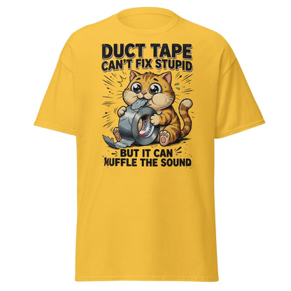Duct Tape Cat "Muffle The Sound" Funny T-Shirt - Daisy - TeeRipple