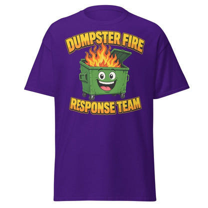 Dumpster Fire Response Team Funny T-Shirt - Purple - TeeRipple