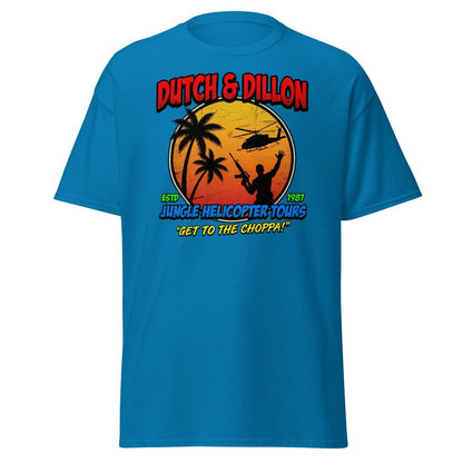 Dutch & Dillon Jungle Helicopter Tours T-Shirt - Sapphire - TeeRipple