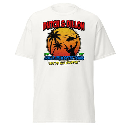 Dutch & Dillon Jungle Helicopter Tours T-Shirt - White - TeeRipple