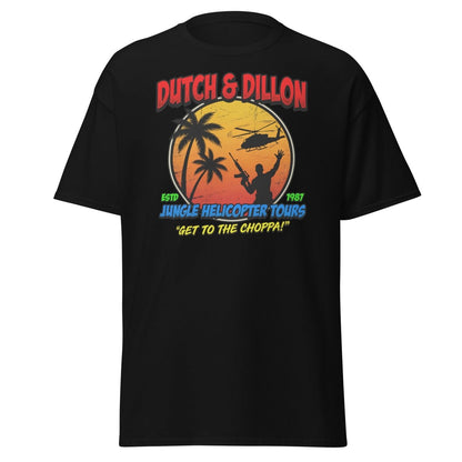 Dutch & Dillon Jungle Helicopter Tours T-Shirt - Black - TeeRipple
