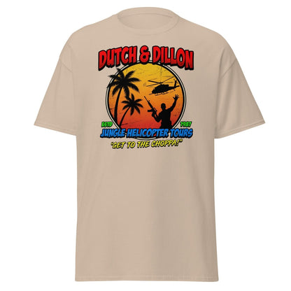 Dutch & Dillon Jungle Helicopter Tours T-Shirt - Sand - TeeRipple