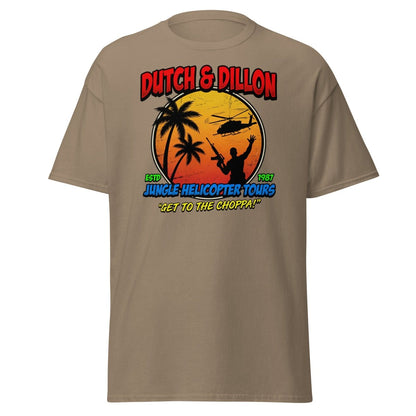 Dutch & Dillon Jungle Helicopter Tours T-Shirt - Brown Savana - TeeRipple