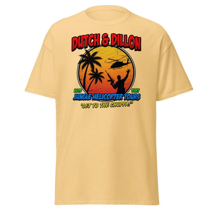 Dutch & Dillon Jungle Helicopter Tours T-Shirt - Yellow Haze - TeeRipple
