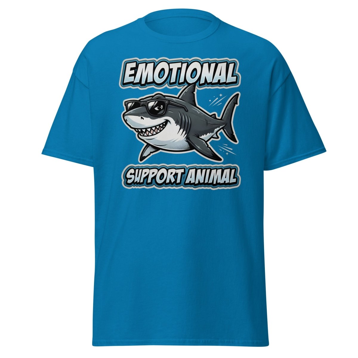 Emotional Support Animal Shark T-Shirt - Funny Cool Tee - Sapphire - TeeRipple