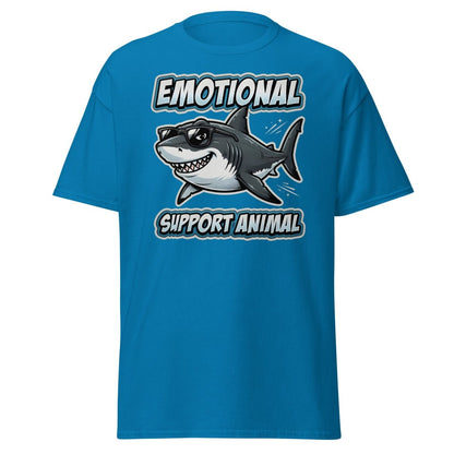 Emotional Support Animal Shark T-Shirt - Funny Cool Tee - Sapphire - TeeRipple