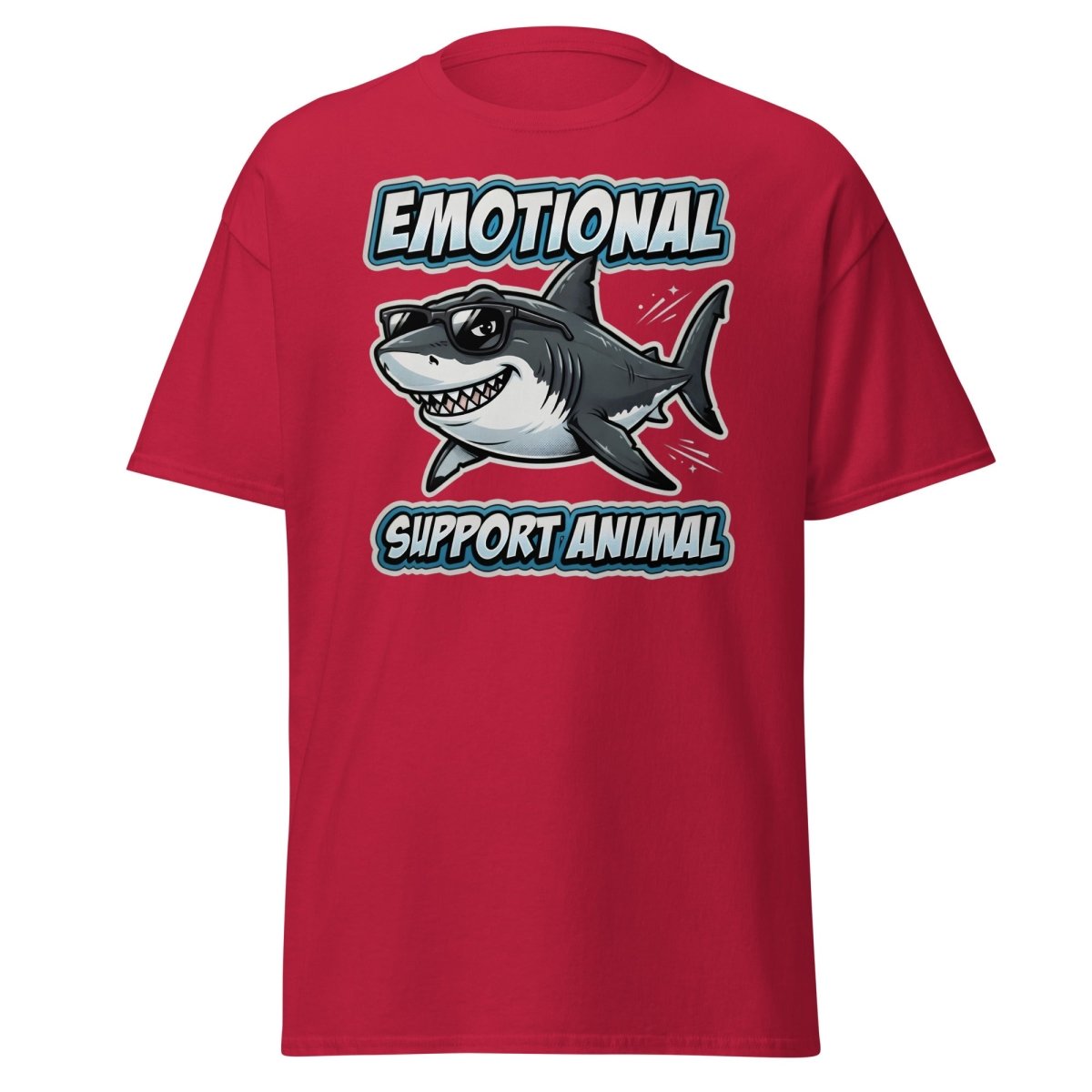 Emotional Support Animal Shark T-Shirt - Funny Cool Tee - Cardinal - TeeRipple