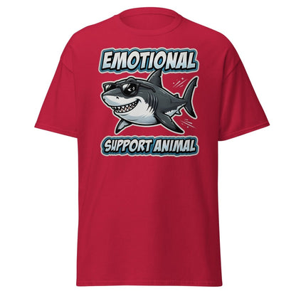 Emotional Support Animal Shark T-Shirt - Funny Cool Tee - Cardinal - TeeRipple