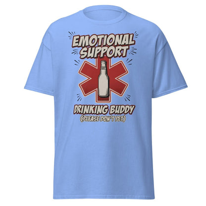Emotional Support Drinking Buddy Beer T-Shirt Funny - Carolina Blue - TeeRipple