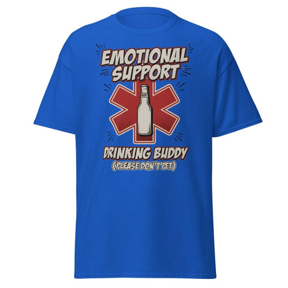 Emotional Support Drinking Buddy Beer T-Shirt Funny - Royal - TeeRipple