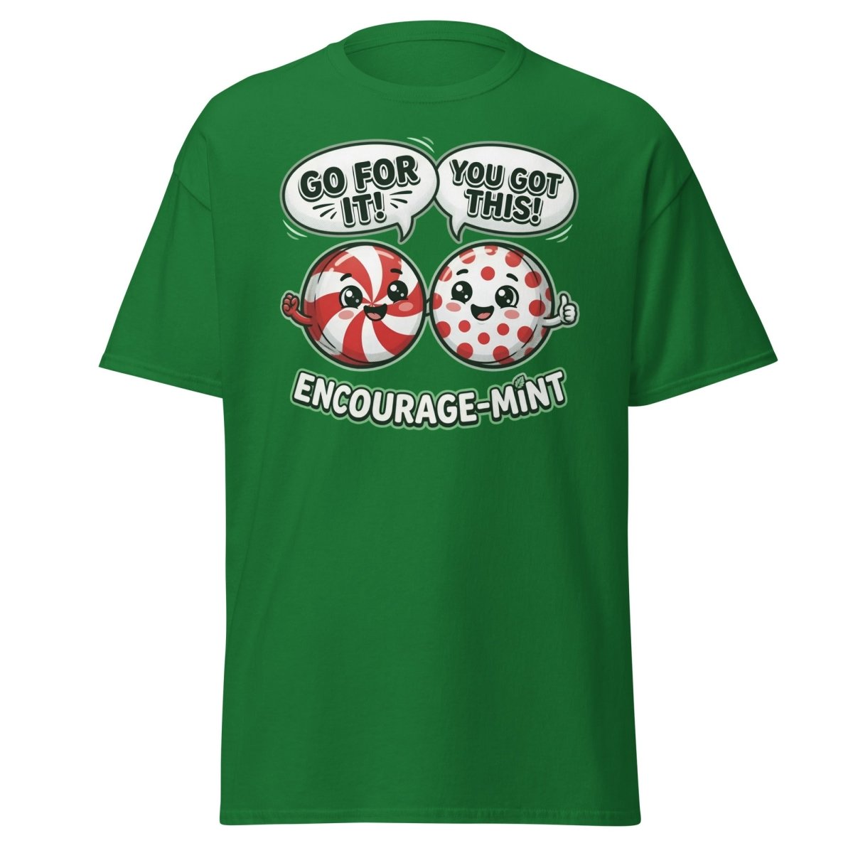 Encourage-Mint Funny Motivational T-Shirt – Peppermint Pun Tee - Turf Green - TeeRipple
