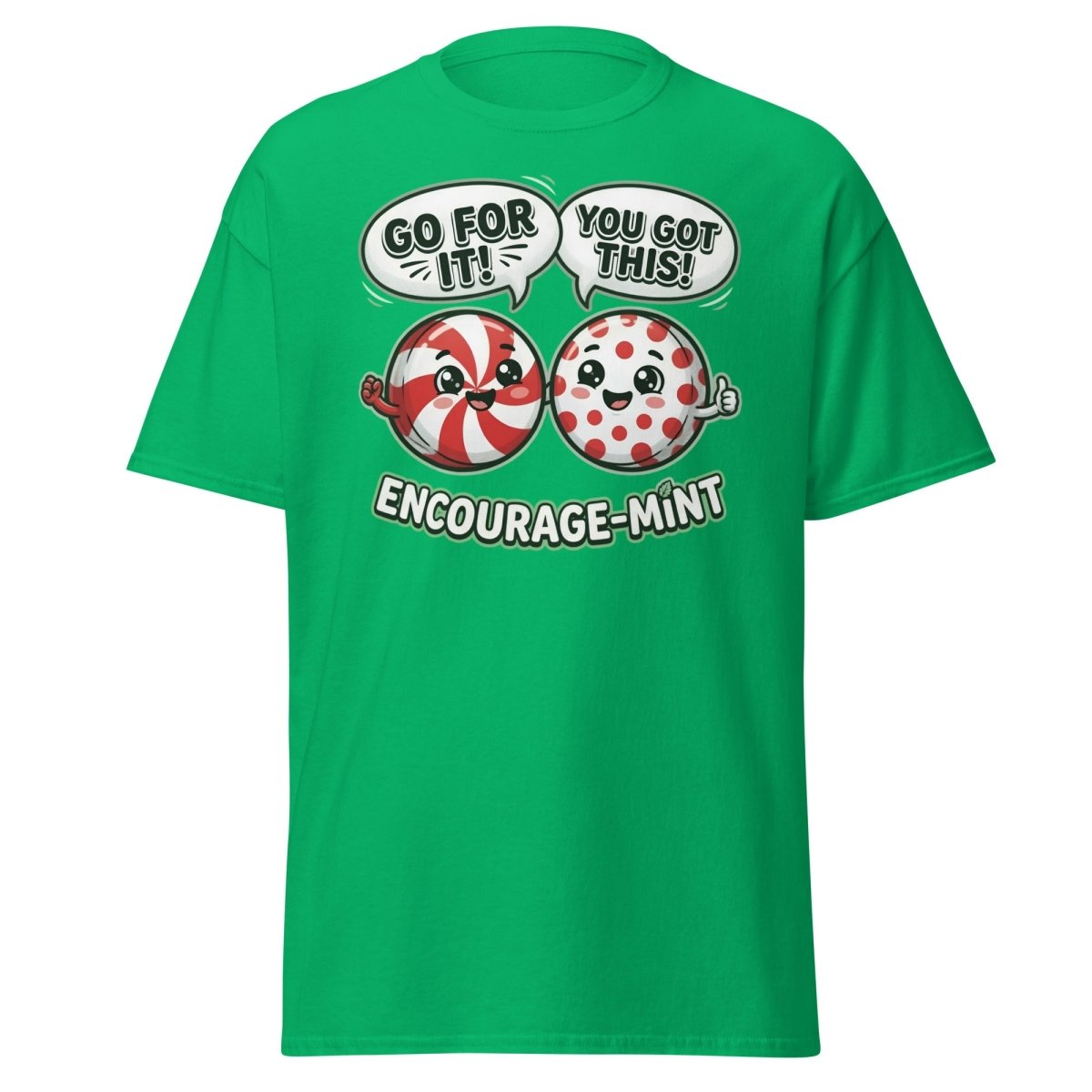 Encourage-Mint Funny Motivational T-Shirt – Peppermint Pun Tee - Irish Green - TeeRipple