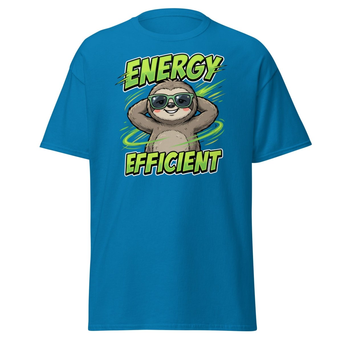Energy Efficient Sloth T-Shirt Funny Lazy Animal Tee - Sapphire - TeeRipple