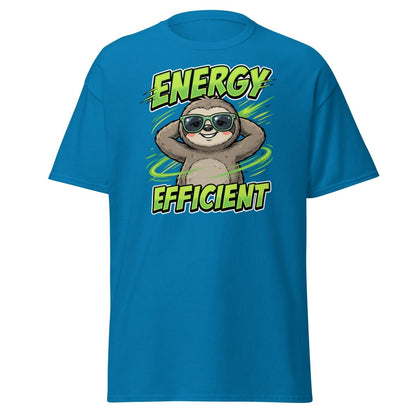 Energy Efficient Sloth T-Shirt Funny Lazy Animal Tee - Sapphire - TeeRipple