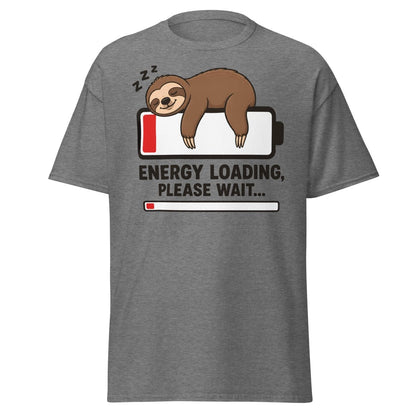 Energy Loading Please Wait Sloth Tee - Graphite Heather - TeeRipple