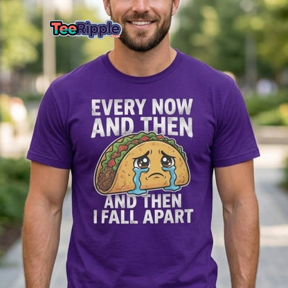 Every Now And Then Taco T-Shirt – Funny Crying Taco Tee - Maroon - TeeRipple