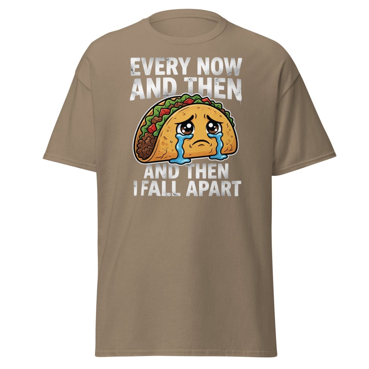 Every Now And Then Taco T-Shirt – Funny Crying Taco Tee - Brown Savana - TeeRipple