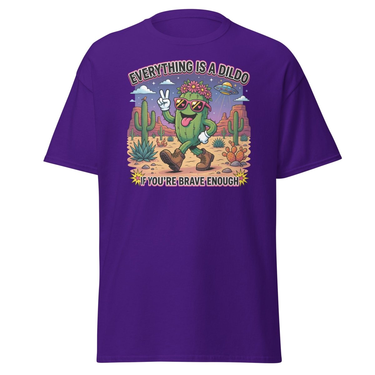 Everything Is A Dildo If You're Brave Enough T-Shirt - Purple - TeeRipple