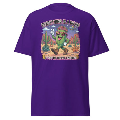 Everything Is A Dildo If You're Brave Enough T-Shirt - Purple - TeeRipple