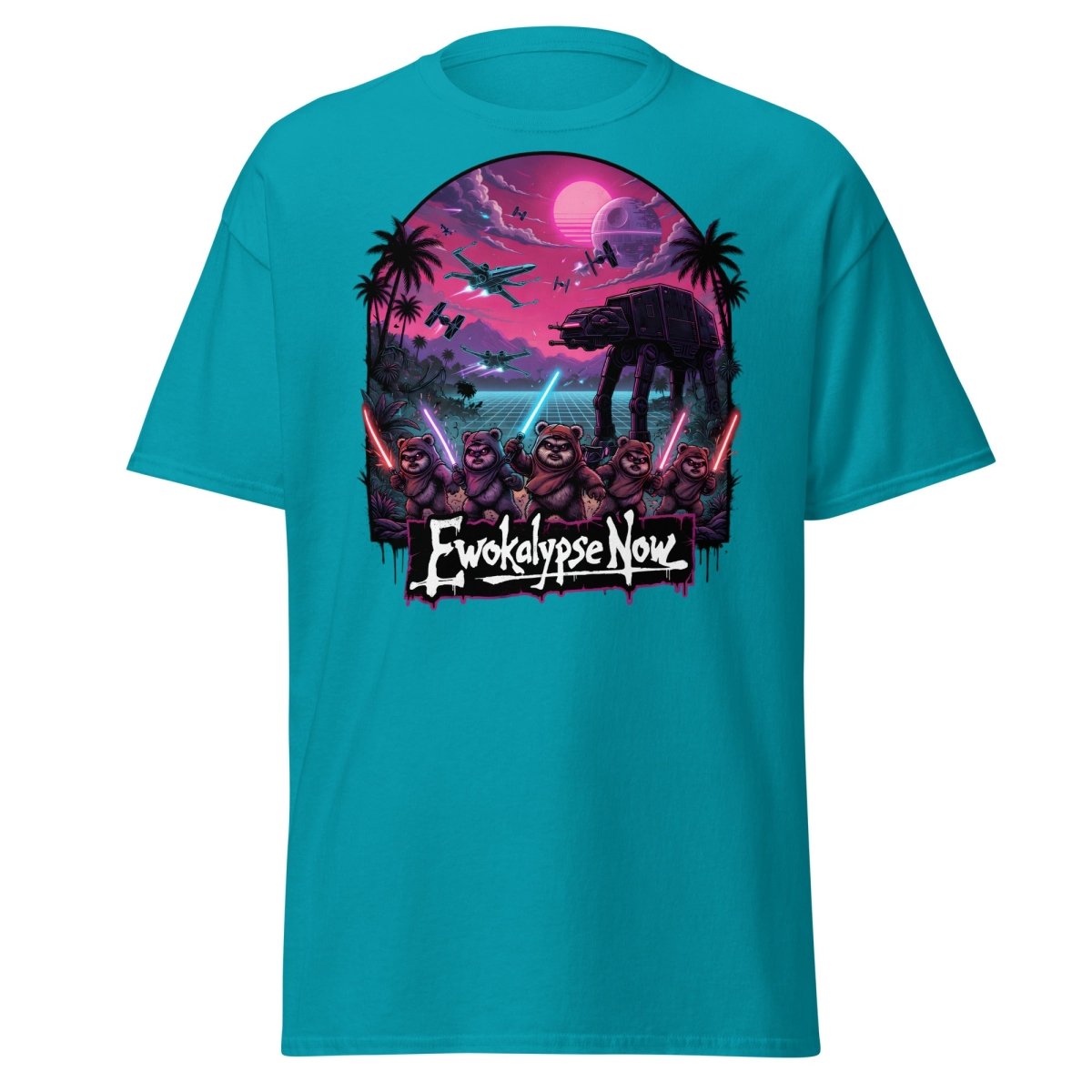 Ewokalypse Now Neon Apocalypse Warriors T-Shirt - Tropical Blue - TeeRipple