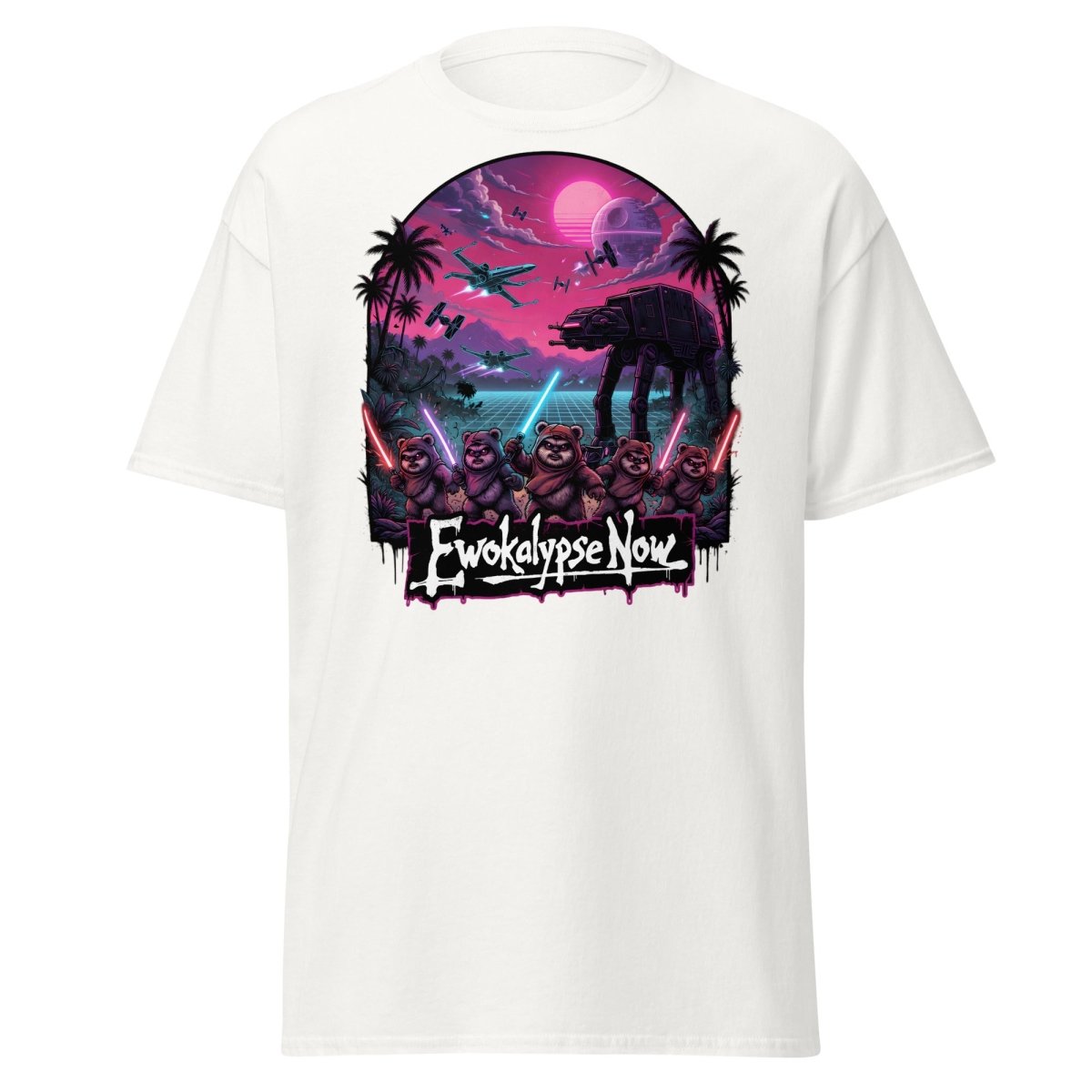 Ewokalypse Now Neon Apocalypse Warriors T-Shirt - White - TeeRipple