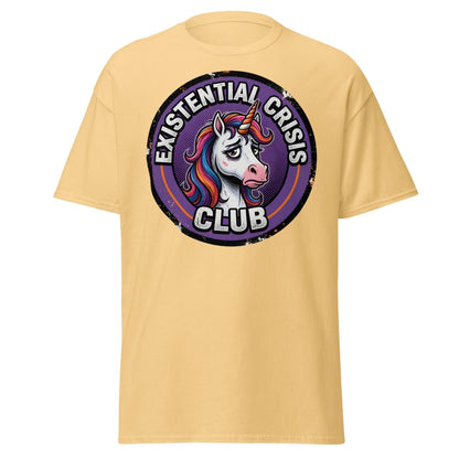 Existential Crisis Club Unicorn T-Shirt – Funny Dark Humor Tee - Yellow Haze - TeeRipple