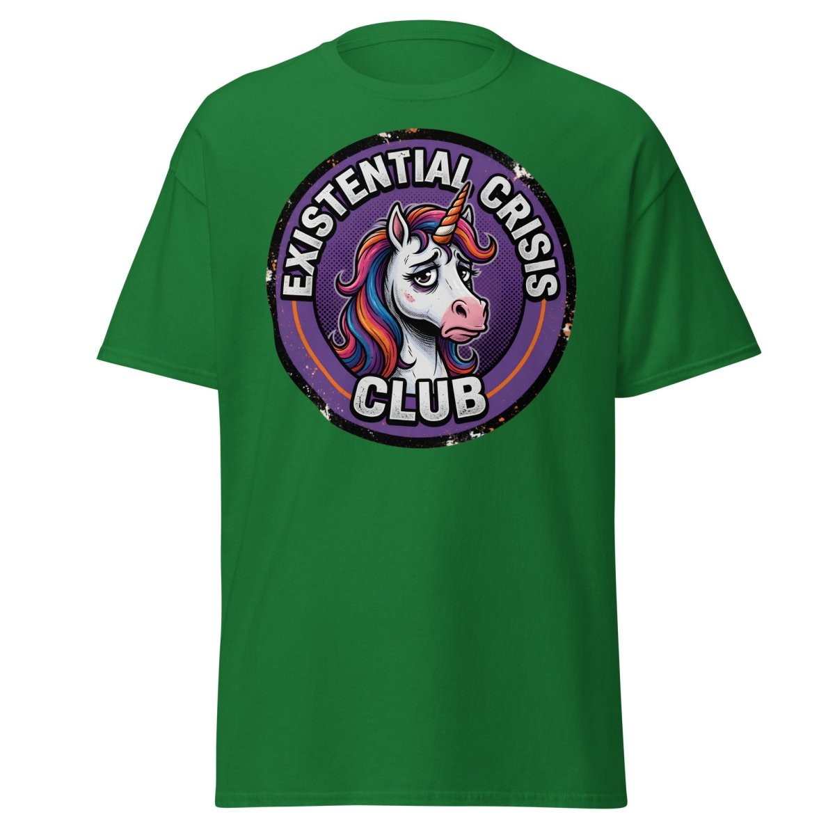 Existential Crisis Club Unicorn T-Shirt – Funny Dark Humor Tee - Turf Green - TeeRipple