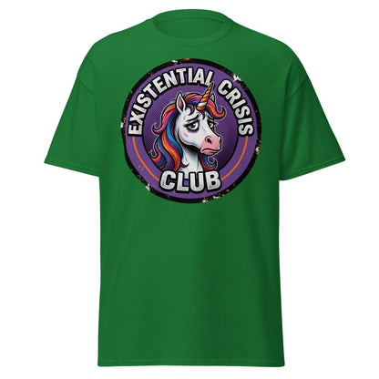 Existential Crisis Club Unicorn T-Shirt – Funny Dark Humor Tee - Turf Green - TeeRipple