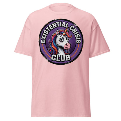 Existential Crisis Club Unicorn T-Shirt – Funny Dark Humor Tee - Light Pink - TeeRipple
