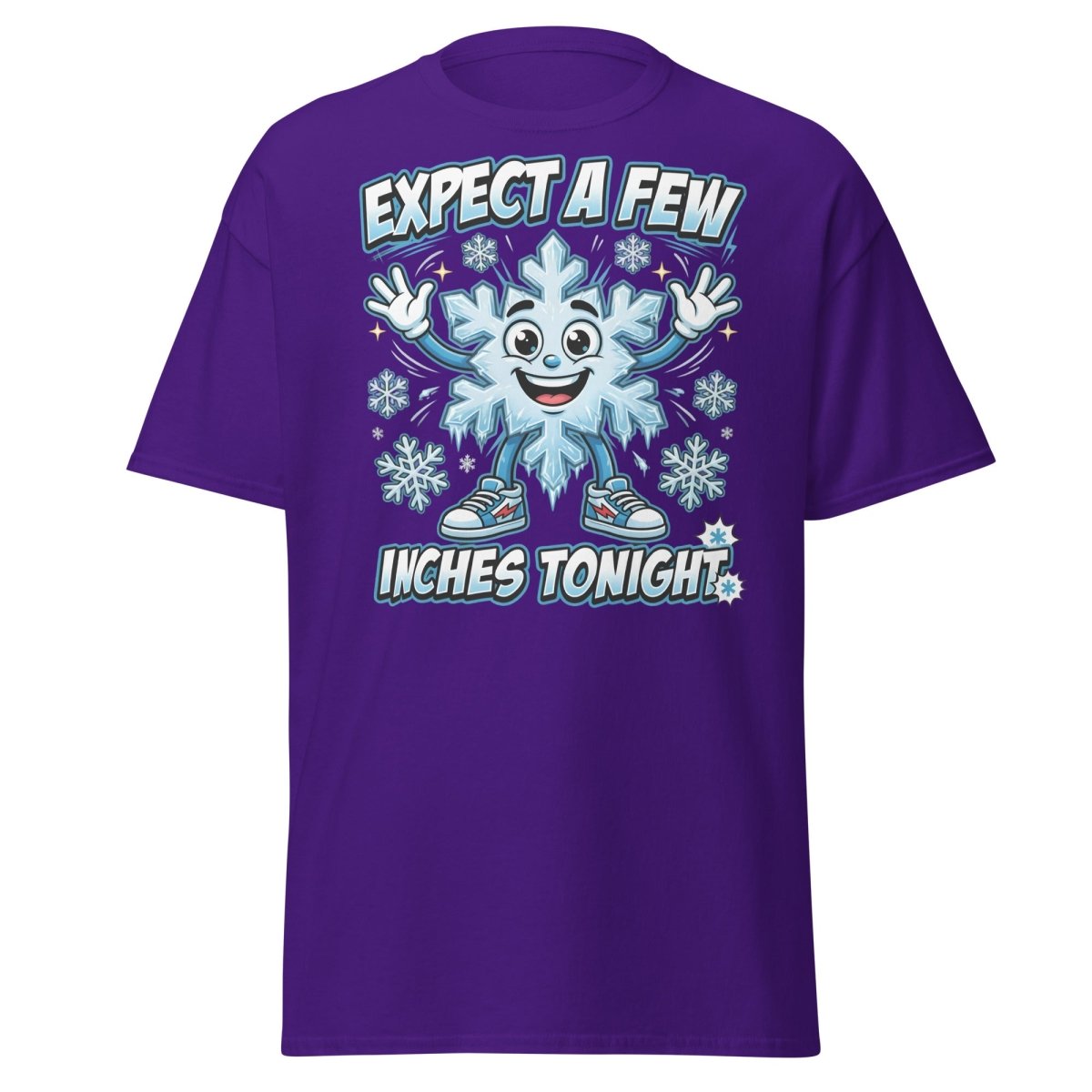 Expect a Few Inches Tonight Funny Snowflake T-Shirt - Purple - TeeRipple