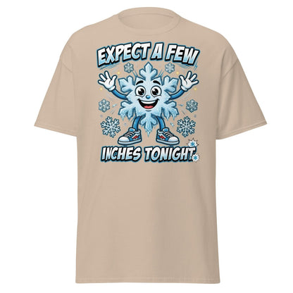 Expect a Few Inches Tonight Funny Snowflake T-Shirt - Sand - TeeRipple