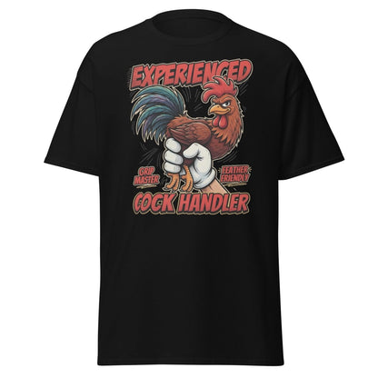 Experienced Cock Handler Funny Rooster T-Shirt - Black - TeeRipple