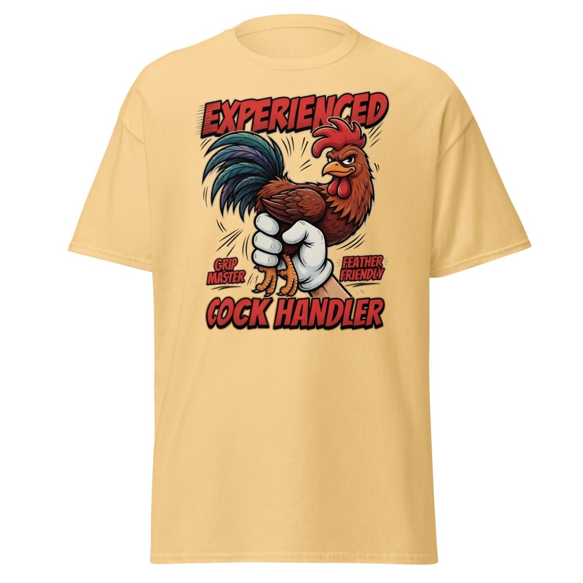 Experienced Cock Handler Funny Rooster T-Shirt - Yellow Haze - TeeRipple