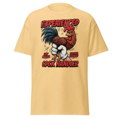 Experienced Cock Handler Funny Rooster T-Shirt - Yellow Haze - TeeRipple