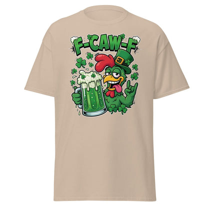 F - CAW - F Funny St Patrick's Day Chicken T-Shirt - Sand - TeeRipple