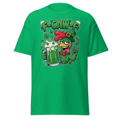 F - CAW - F Funny St Patrick's Day Chicken T-Shirt - Irish Green - TeeRipple
