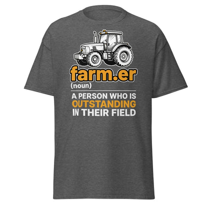 Farmer Outstanding in Their Field Funny T-Shirt - Dark Heather - TeeRipple