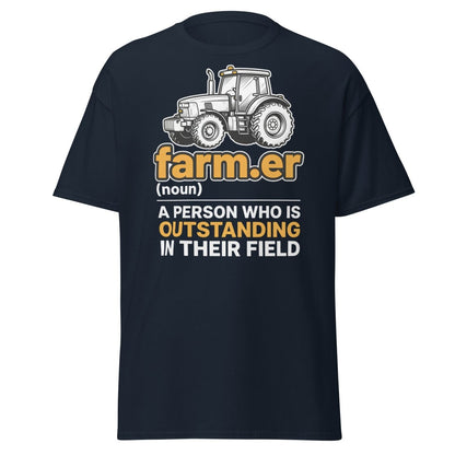 Farmer Outstanding in Their Field Funny T-Shirt - Navy - TeeRipple