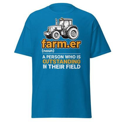 Farmer Outstanding in Their Field Funny T-Shirt - Sapphire - TeeRipple