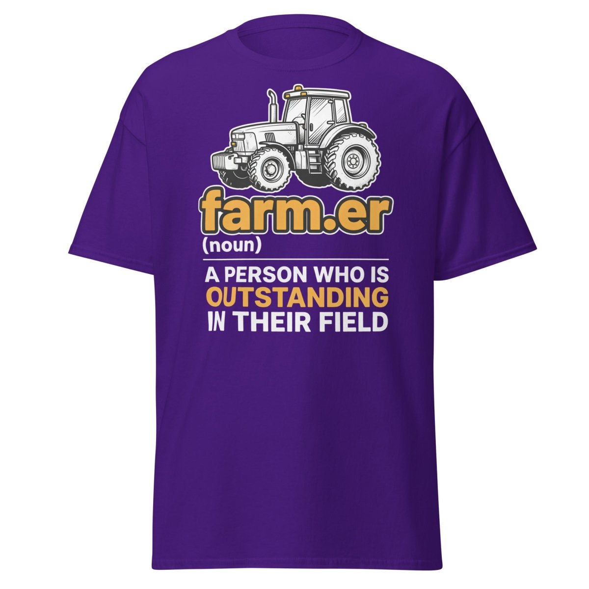 Farmer Outstanding in Their Field Funny T-Shirt - Purple - TeeRipple