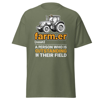Farmer Outstanding in Their Field Funny T-Shirt - Military Green - TeeRipple